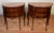 1890s Pair French Louis XV Walnut Satinwood Inlay & Marble Top Nightstands For Sale - Image 4 of 18
