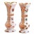 Pair of Antique Bohemian White & Pink Cased Art Glass Vases With Hand-Painted Floral Decoration For Sale
