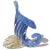 Beautiful vintage Murano hand blown opaline blue and gold flecks Italian art glass miniature cornucopia flower bud vase....
