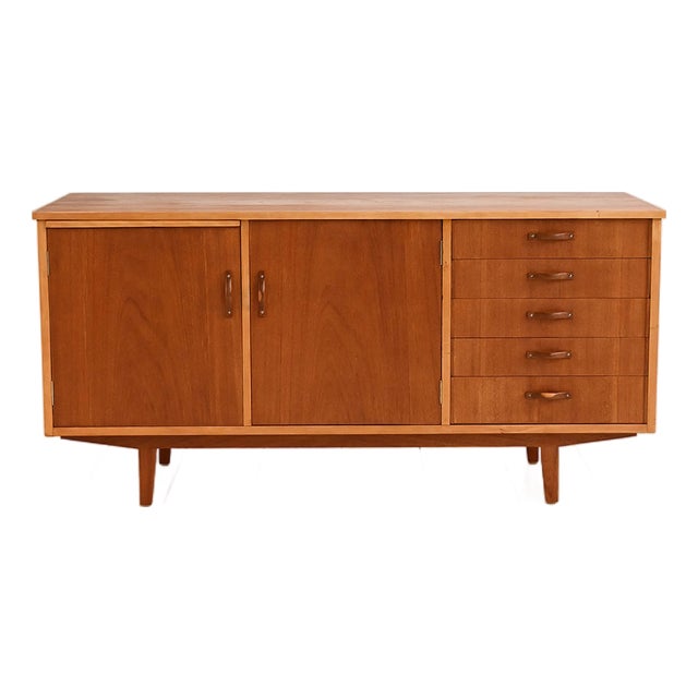 Scandinavian Teak Sideboard with Pull-Out Top, 1960s For Sale