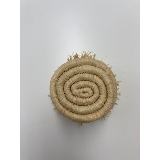 2020s Woven Pencil Cup Pen Holder With Raffia Fringe For Sale - Image 5 of 6