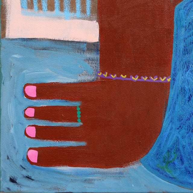 Held by Stillness - Colorful Abstract Feminine Figurative Landscape Art by Courtney Simone For Sale - Image 4 of 9
