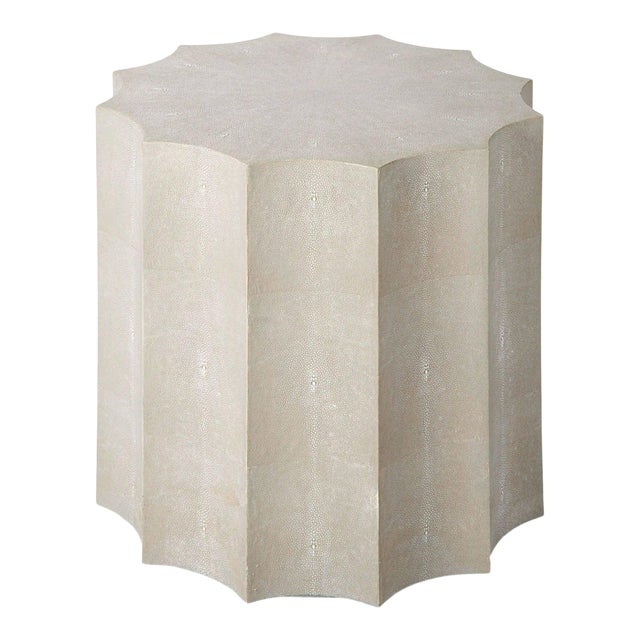 Regina Andrew Marilyn Faux Shagreen Scalloped Table For Sale