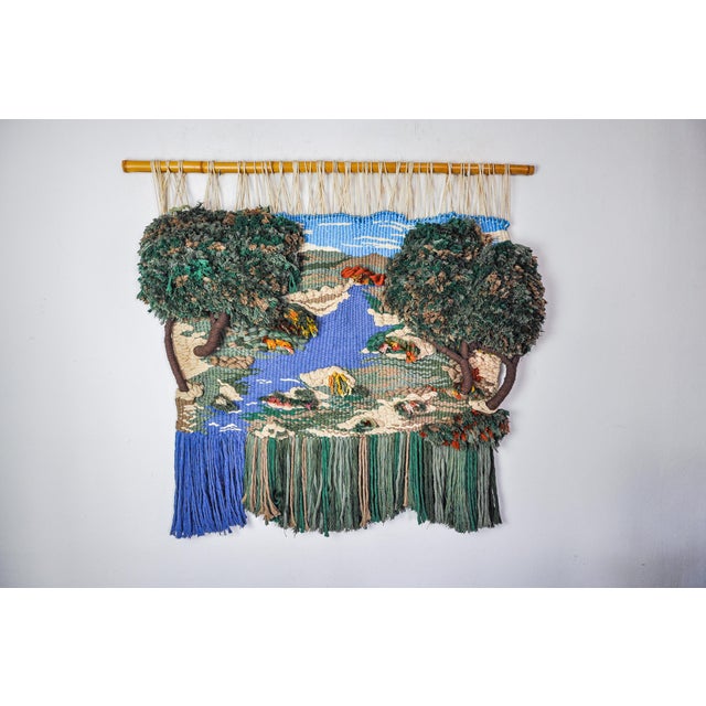 Textured Macrame Wall Tapestry, 1970s For Sale - Image 4 of 11