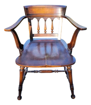 Early 20th Century Elm Windsor Arm Chair by Barber & Shank