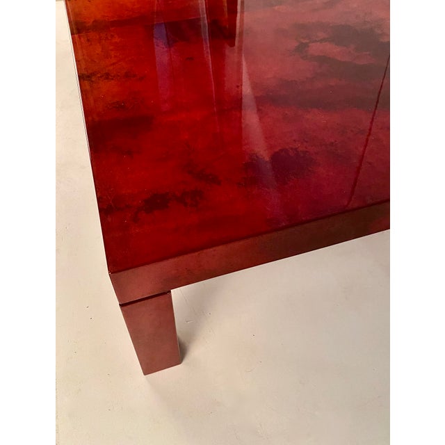 Lacquered Goatskin Cocktail Table in the Style of Aldo Tura, Italy, 1970s For Sale - Image 10 of 13