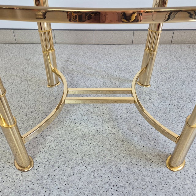 Hollywood Regency Italian Modern Brass and Marble Side Tables from Poggibonsi, 1990s, Set of 2 For Sale - Image 3 of 14