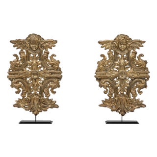 1820s French Brass Sculptures On Metal Stand - A Pair For Sale