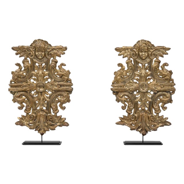 1820s French Brass Sculptures On Metal Stand - A Pair For Sale