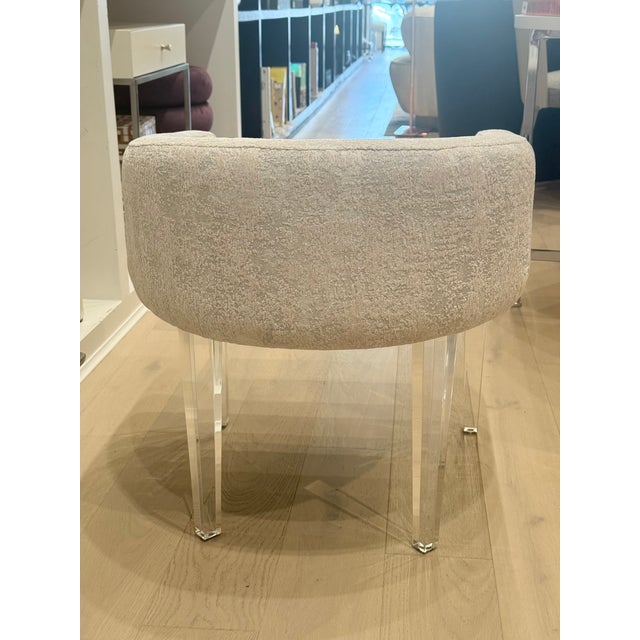2020s Champagne Vanity Chair With Acrylic Legs For Sale - Image 5 of 6