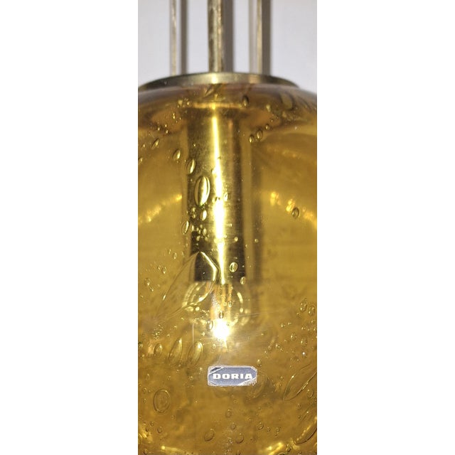 Goldenrod Vintage Pendant Lamp by Doria-Leuchten, 1970s For Sale - Image 8 of 9