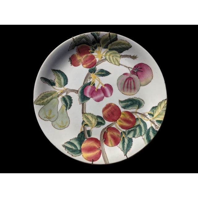 Vintage Chinese Porcelain Decorative Fruit Plate- A Pair For Sale In Charlotte - Image 6 of 12