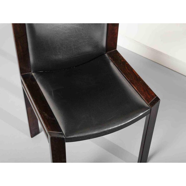 Chairs in Lacquered Wood and Skai by Joe Colombo for Pozzi, Italy, 1966, Set of 4 For Sale - Image 3 of 9