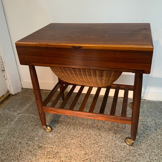 1960s Danish Modern Rosewood Sewing Stand by Johansson For Sale In Boston - Image 6 of 12