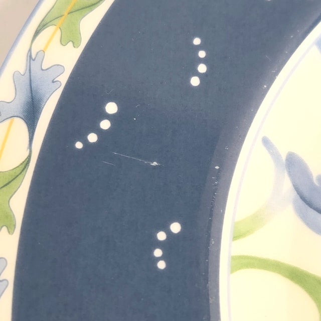 Fitz and Floyd Vintage Fitz & Floyd Alfresco Blue Scroll Salad Plates-Set of 4 For Sale - Image 4 of 6