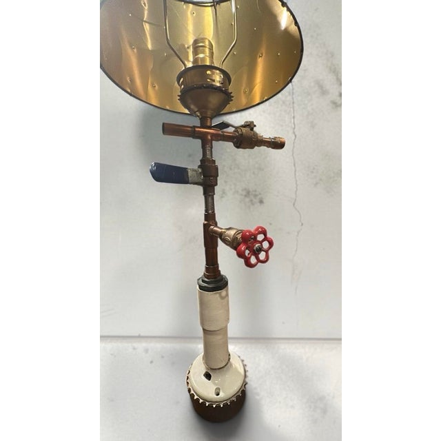2000 - 2009 Industrial One-of-a-Kind Kentucky Artist Industrial Assemblage Table Lamp For Sale - Image 5 of 6