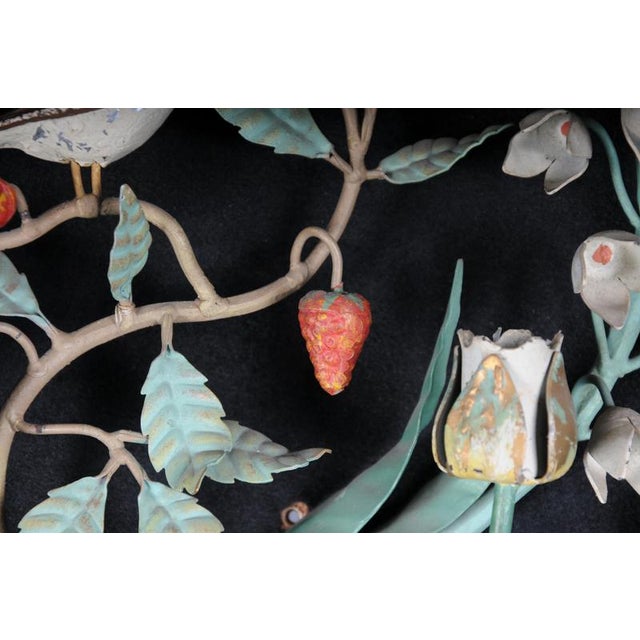 Antique Painted Wrought Iron Wall Candleholders with Lily of the Valley, Set of 2 For Sale - Image 10 of 18