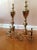 Antique solid brass and iron andirons from a stately city home. They are early 20th-century American-made andirons, and...