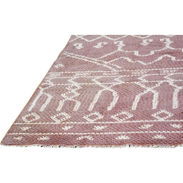 1950s Moroccan Hand Knotted Rug With Organic Wool and Soft Texture,6'9"X9'5" For Sale - Image 5 of 6
