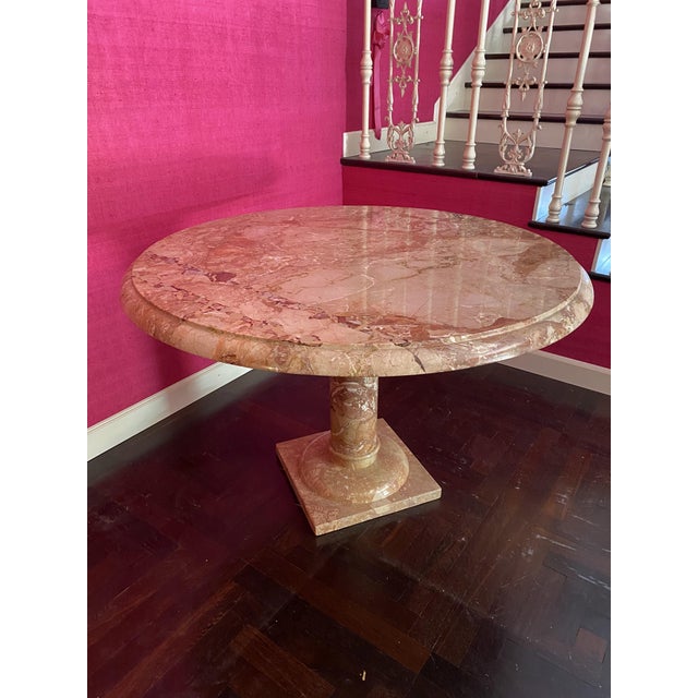 Vintage Pink Marble Table, 1970s For Sale - Image 4 of 6