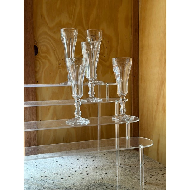 1920s Vintage Crystal Champagne Flutes, France, 1920s, Set of 8 For Sale - Image 5 of 18