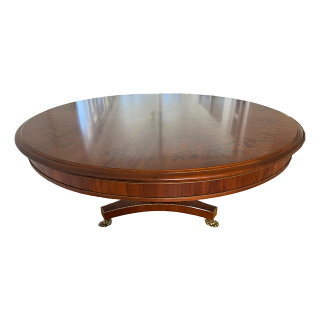 Round Inlaid Pedestal Dining Table by La Maison Élégante Pour Les Meubles Français For Sale