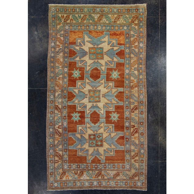 Terra Cotta Turkish Vintage Rug 4'3" x 7'9" #17981 For Sale - Image 8 of 8