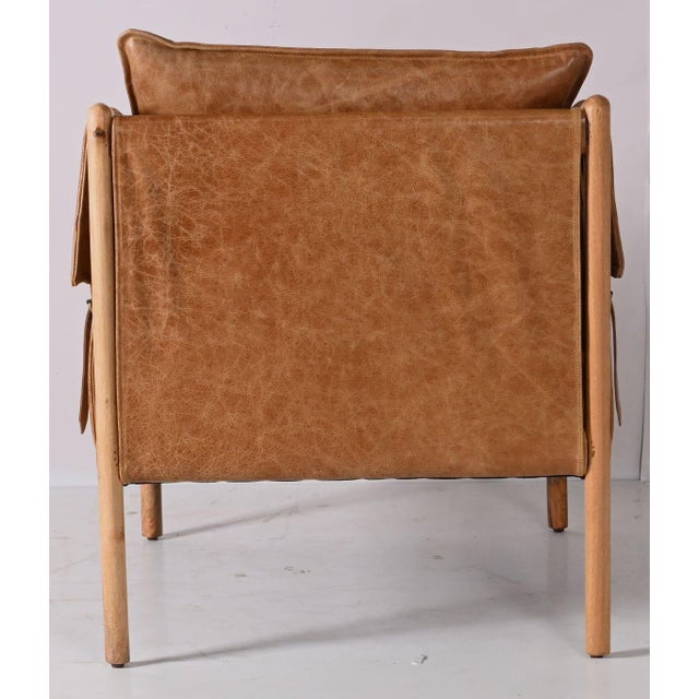 Animal Skin Hadlow Brown Leather Accent Chair by Loomlan For Sale - Image 7 of 7