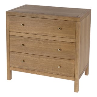 Nora 34 in. W Wood 3 Drawer Chest, Light Natural For Sale