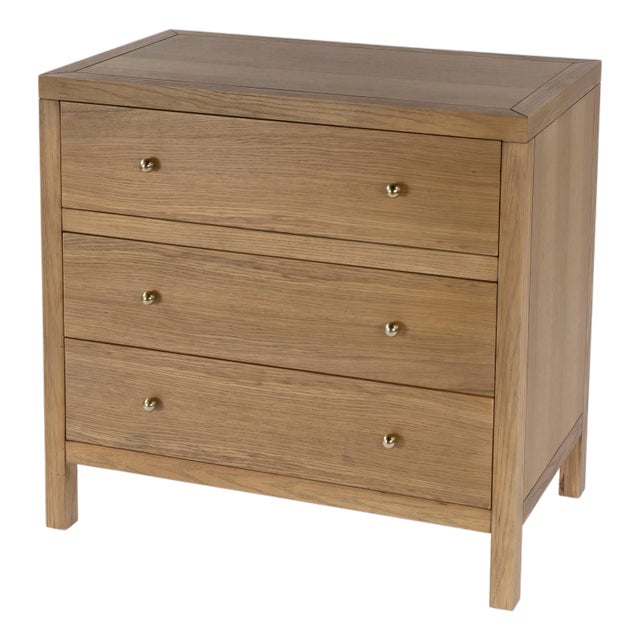 Nora 34 in. W Wood 3 Drawer Chest, Light Natural For Sale