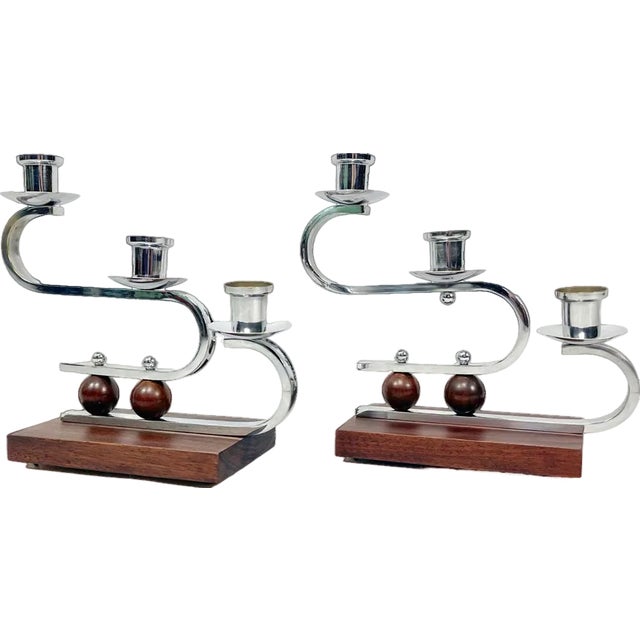 German Art Deco Candleholder, 1930s, Set of 2 For Sale