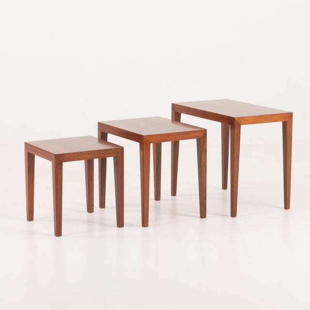 Vintage Danish Rosewood Nesting Tables by Severin Hansen for Haslev Møbelsnedkeri, 1960s, Set of 3 For Sale - Image 6 of 18