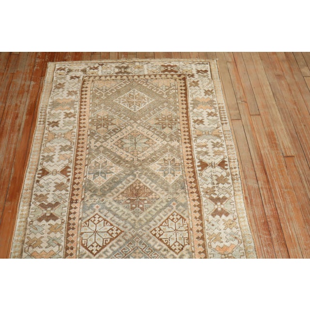 Persian Early 20th Century Zabihi Collection Persian Kurd Runner - 3'6" x 7'2" For Sale - Image 3 of 7
