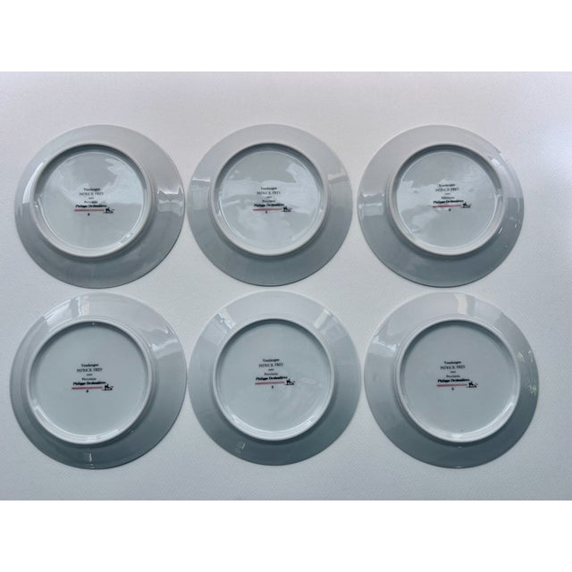 Set of 6 Vendanges Small Porcelain Plates by Philippe Deshoulieres For Sale - Image 15 of 17