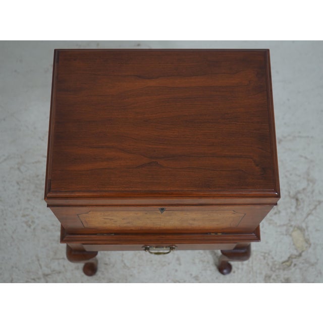 Wood Henkel Harris Cherry Fall Front Silver Chest For Sale - Image 7 of 18
