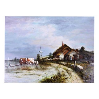 Willem Karl Nakken, Farmhouse, Oil on Panel, Framed For Sale