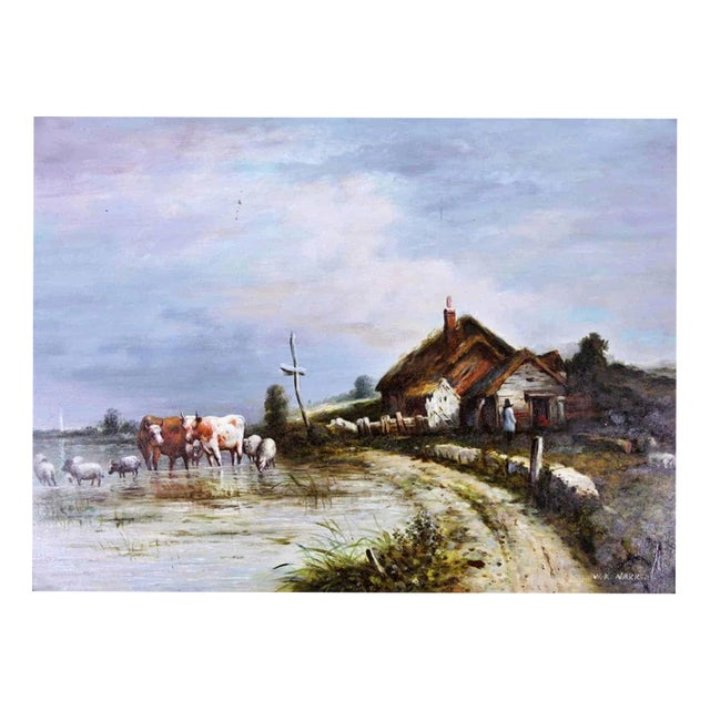 Willem Karl Nakken, Farmhouse, Oil on Panel, Framed For Sale