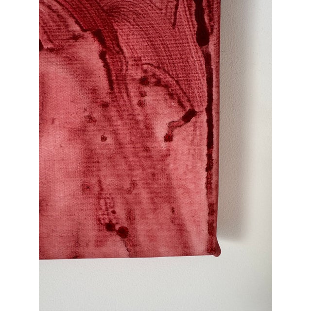 2020s Abstract Acrylic Painting – Pink Minimalist Wall Art on Canvas – Modern Textured Contemporary Art - Set of 3 For Sale - Image 5 of 7