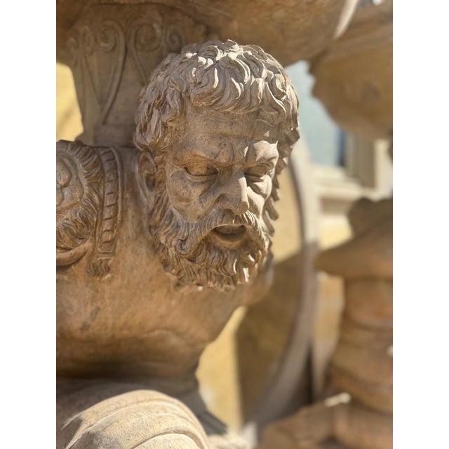 Hand-Carved Travertine and Marble Sculptural Pedestals, 1970 For Sale - Image 6 of 7