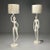 Giacometti Inspired, Contemporary, Floor Lamps, White Plaster, Wood, 2024 For Sale - Image 11 of 11