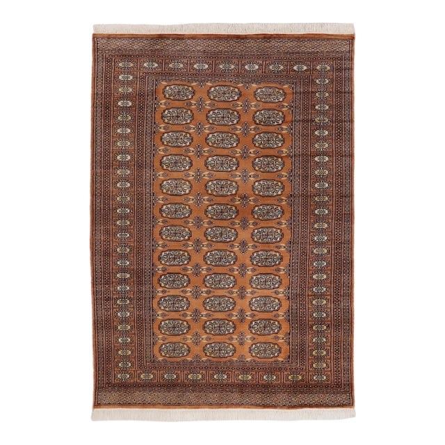 Rustic Bokhara Brown/Beige Hand Knotted Wool Rug For Sale