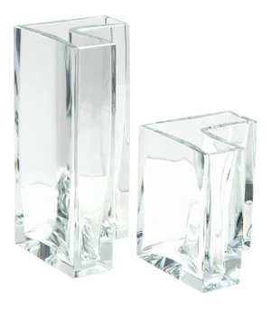 Set of Two Large "Angolari" Vases by Roberto Sambonet for Baccarat, 1978