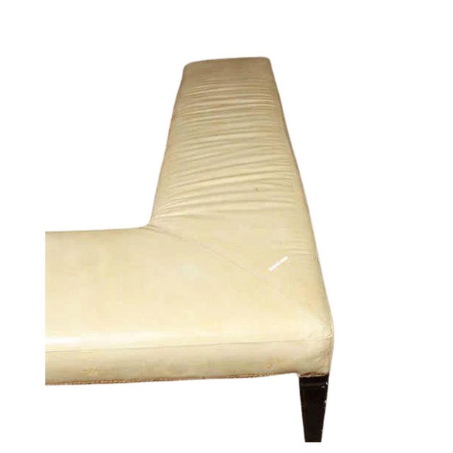 Mid 20th Century Jansen Embossed L Shape Leather Bench With Nailhead Detail For Sale - Image 5 of 5
