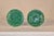 Pair of 19th century green majolica leaf plates from England. This is a lovely pair of berry, vine and leaf plates with a...