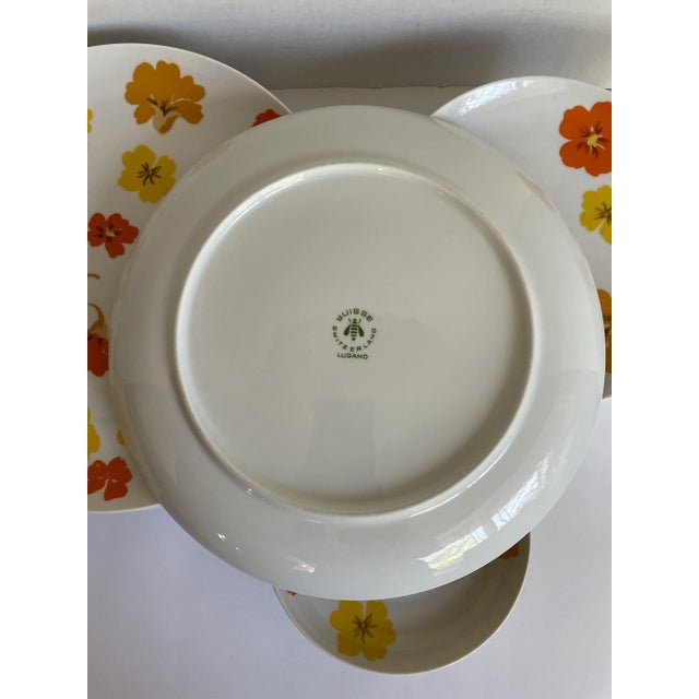 1960's Suisse Switzerland "Lugano" Porcelain Floral Dinnerware Set For Sale - Image 11 of 12