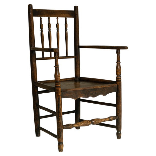 19th Century English Yorkshire Oak Spindle-Back Armchair For Sale - Image 15 of 18