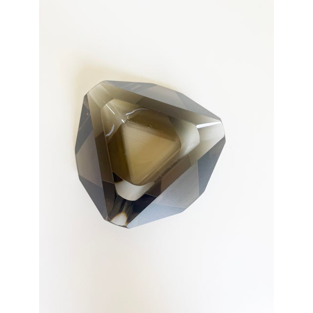 1960s Smoked Glass Faceted Ashtray For Sale - Image 4 of 11