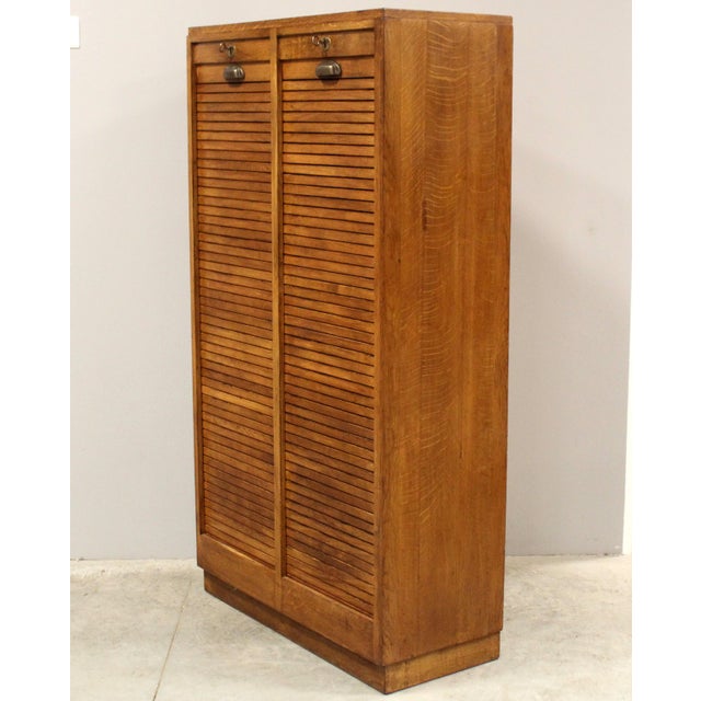 Vintage Filing Cabinet in Oak, 1940s For Sale - Image 4 of 11