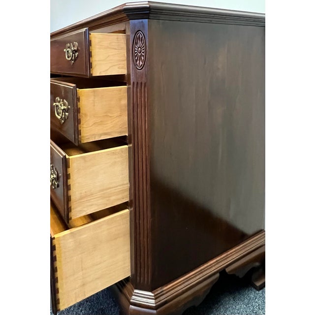 Brown Ethan Allen Georgian Court Cherry 11 Drawer Dresser For Sale - Image 8 of 12
