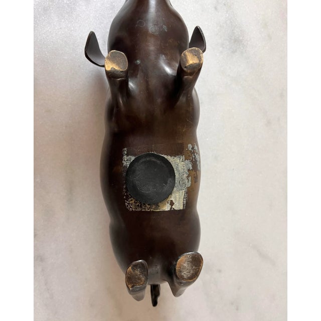 Vintage Large Bronze Piggy Bank For Sale - Image 11 of 11